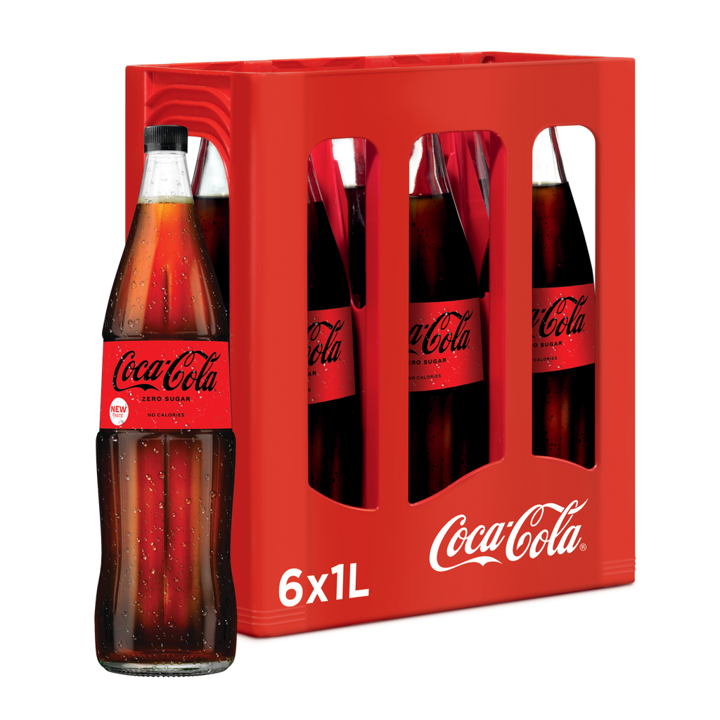 [1637] Coca Cola Zero Glas 6x1L