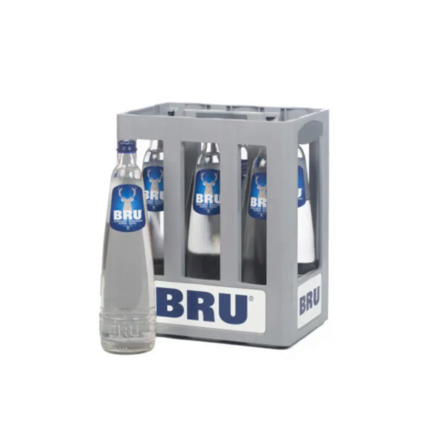 [5932] Bru Plat (blauw) Glas 6x1L