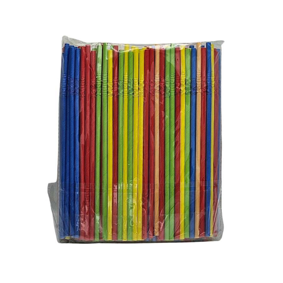 Rietjes karton buigz fluo 250st