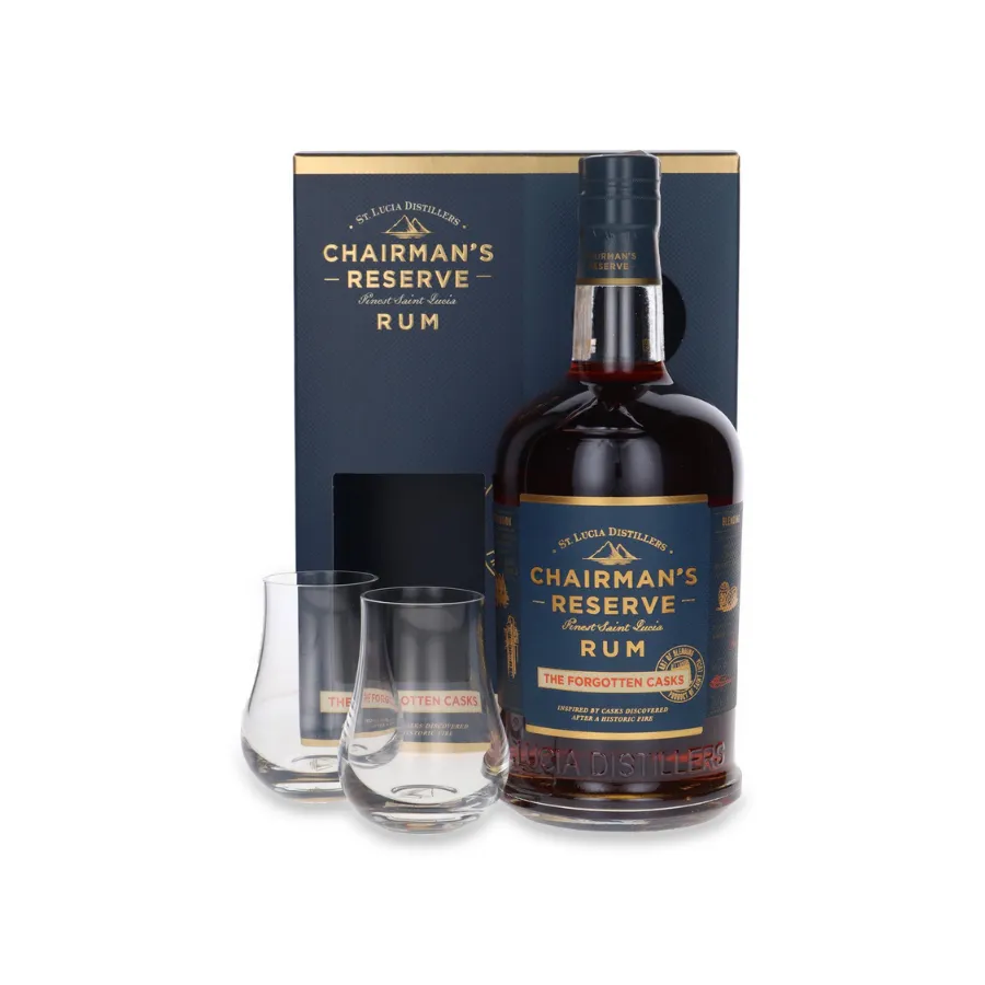 Chairmans's Reserve Rum Forgotten casks + 2 glasses