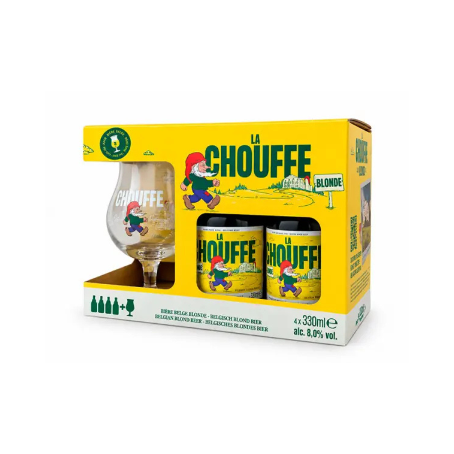 La Chouffe 4x33cl + glas