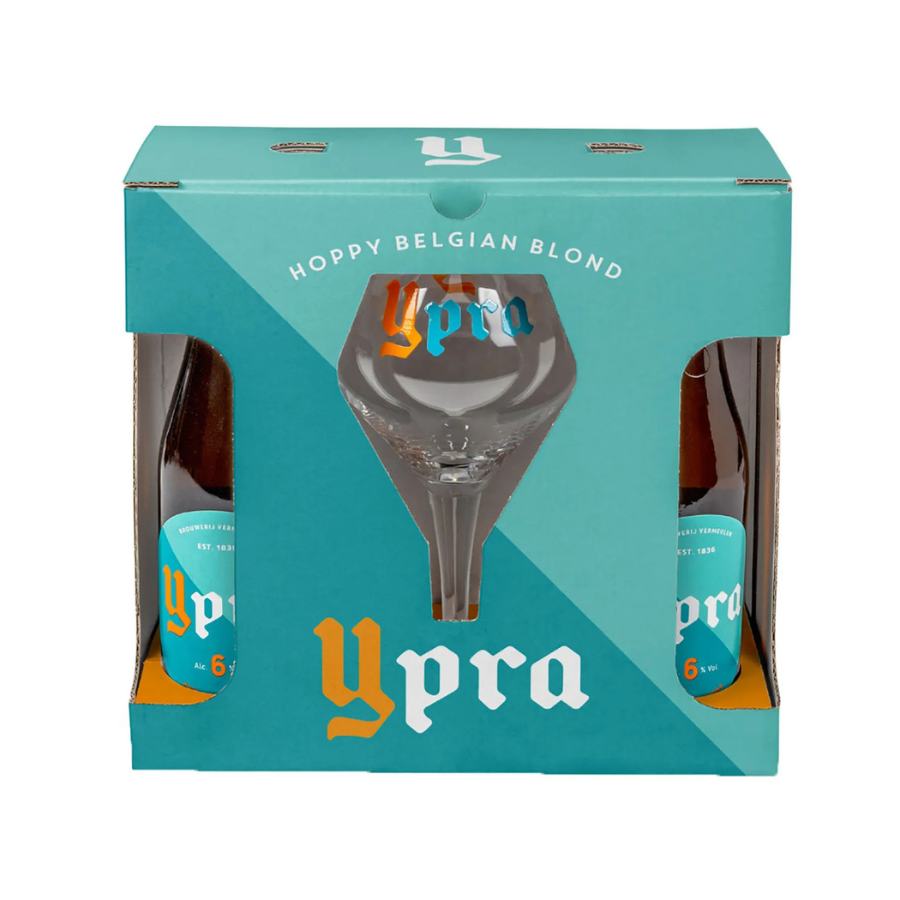 Ypra blond 4x33cl + glas