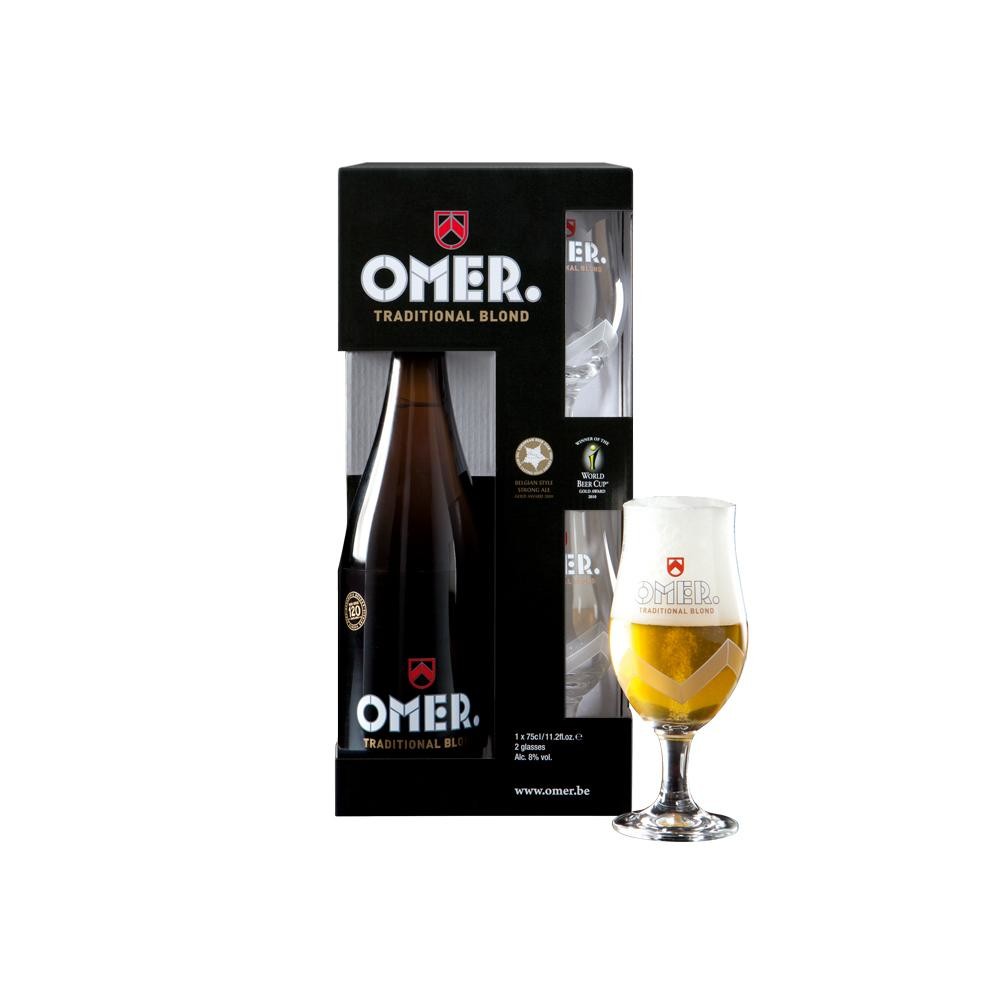 Omer Pakket 75cl+2glas